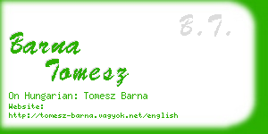 barna tomesz business card